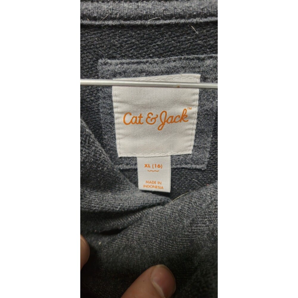 Cat & Jack Girls XL (16) Sweater • Scalloped Trim • Long Sleeve • Dark Gray • - Picture 2 of 4